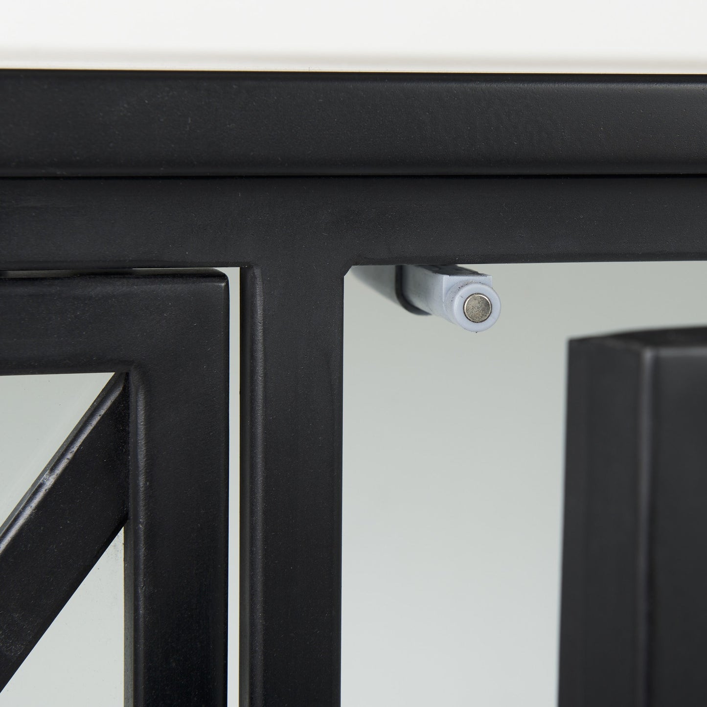 Slender Sleek Black Two Door Glass Cabinet By Homeroots | Cabinets | Modishstore - 6