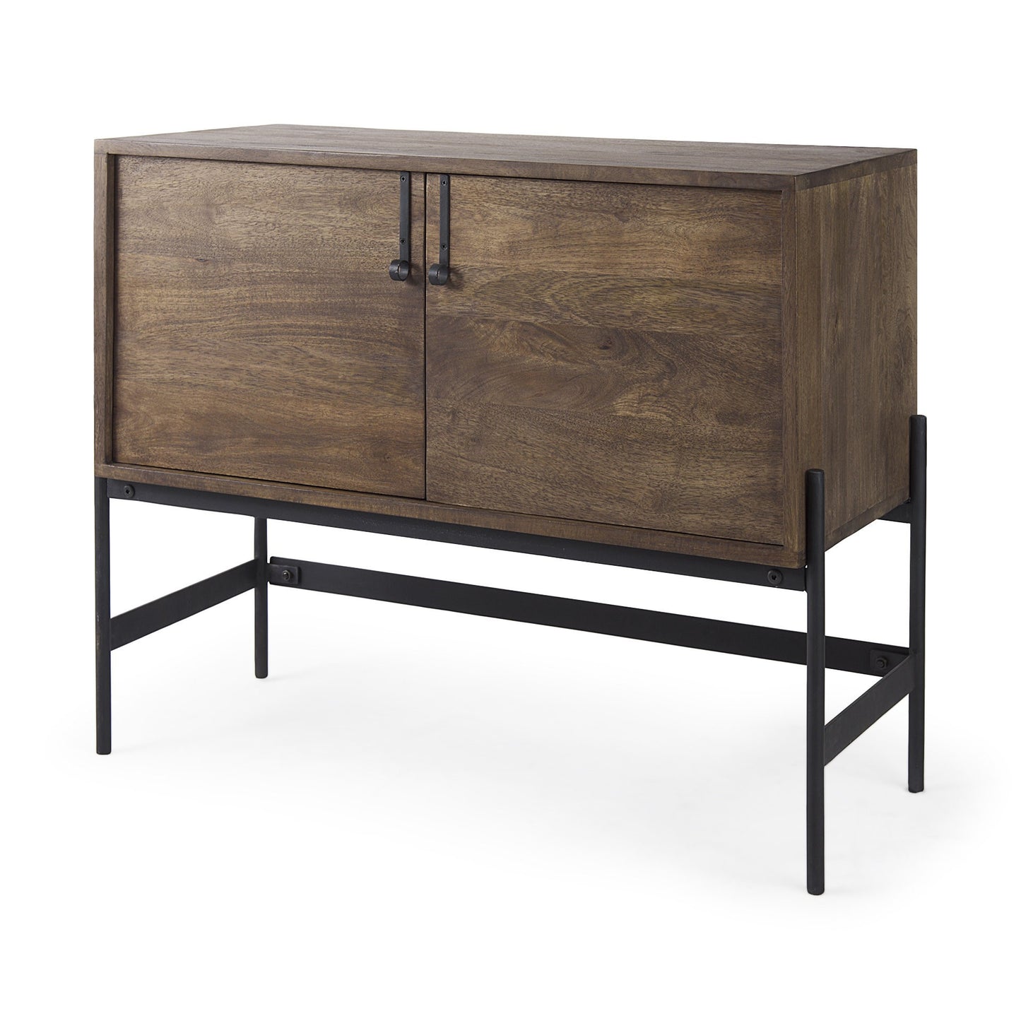 Dark Brown Two Door Cabinet With Metal Legs By Homeroots | Cabinets | Modishstore