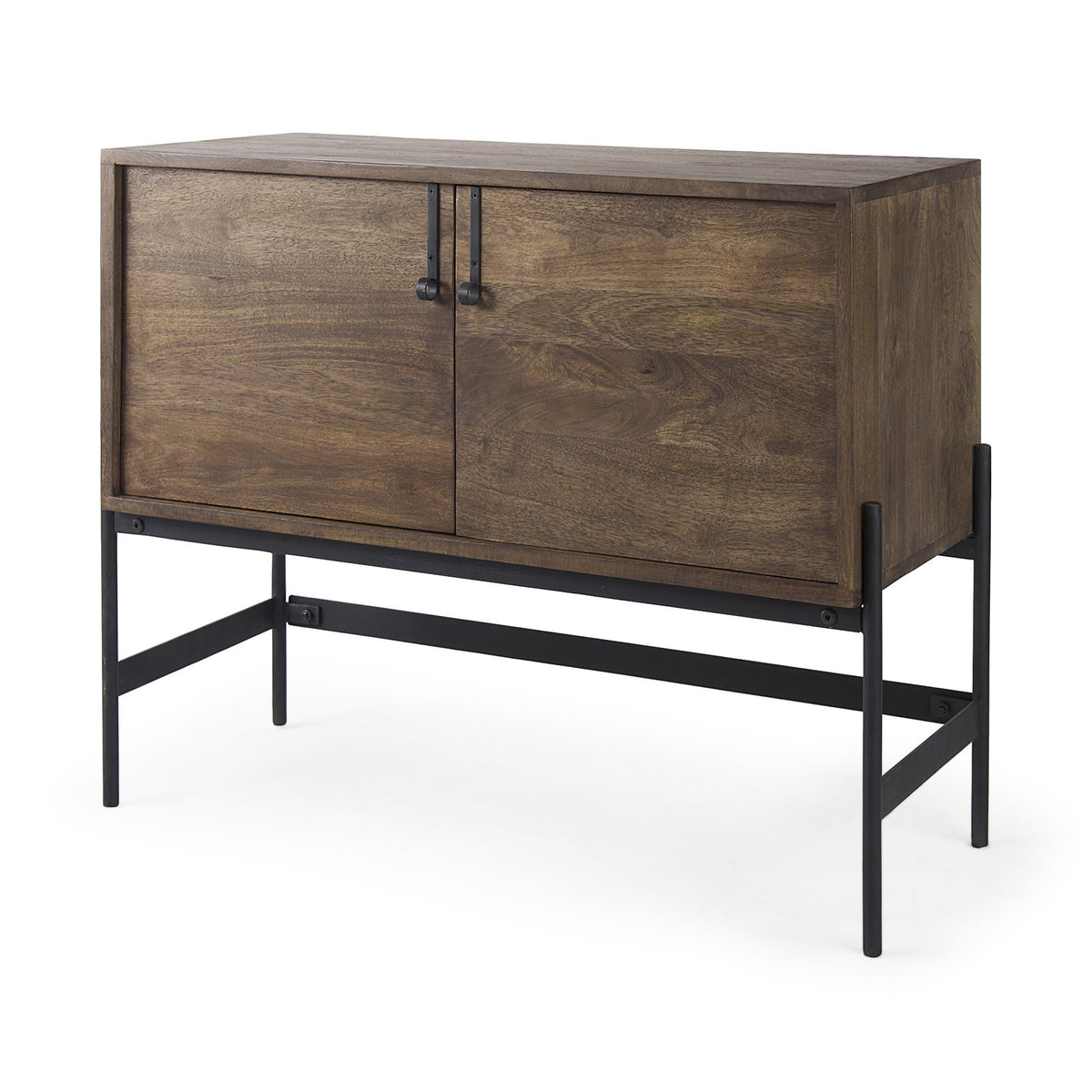 Dark Brown Two Door Cabinet With Metal Legs By Homeroots | Cabinets | Modishstore