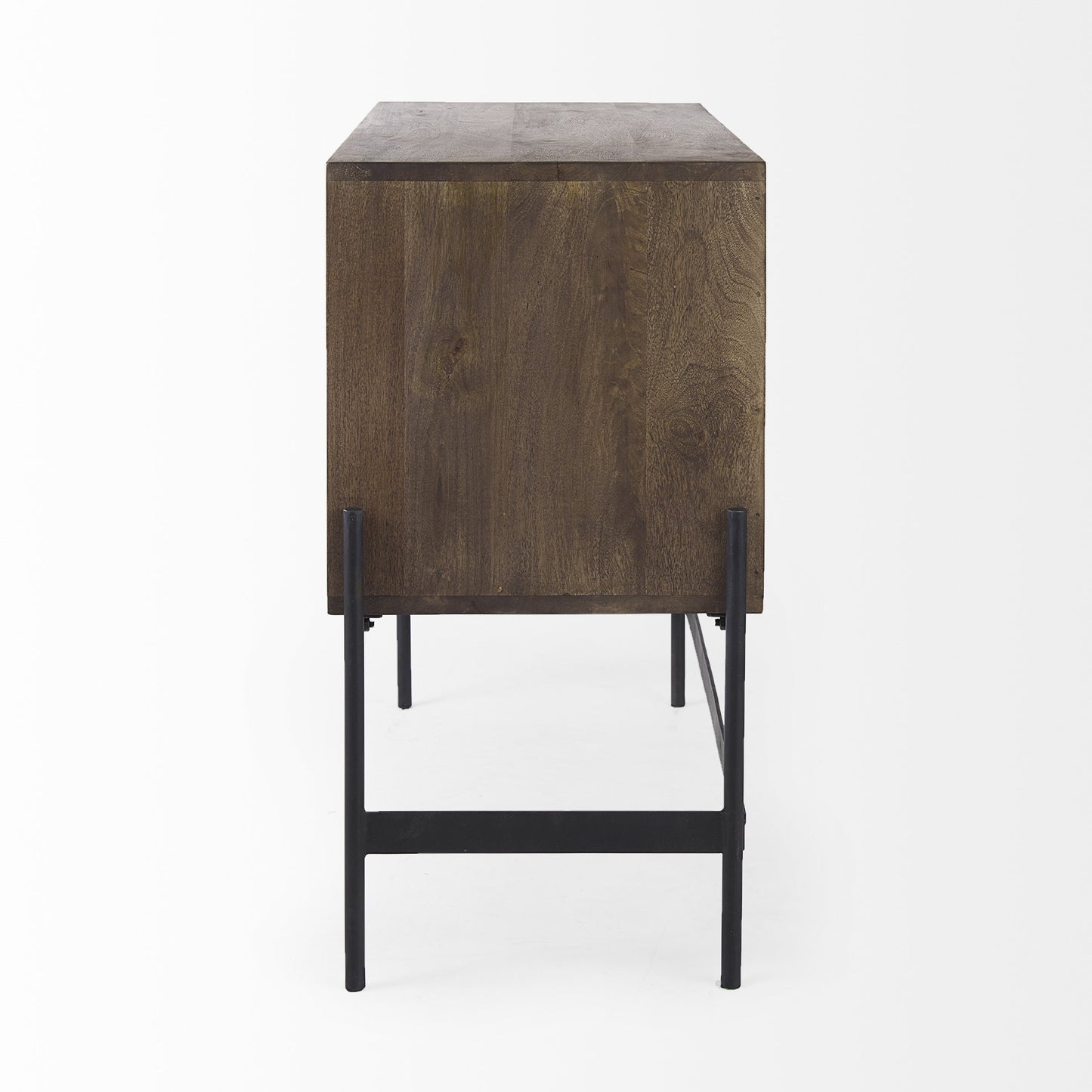 Dark Brown Two Door Cabinet With Metal Legs By Homeroots | Cabinets | Modishstore - 3