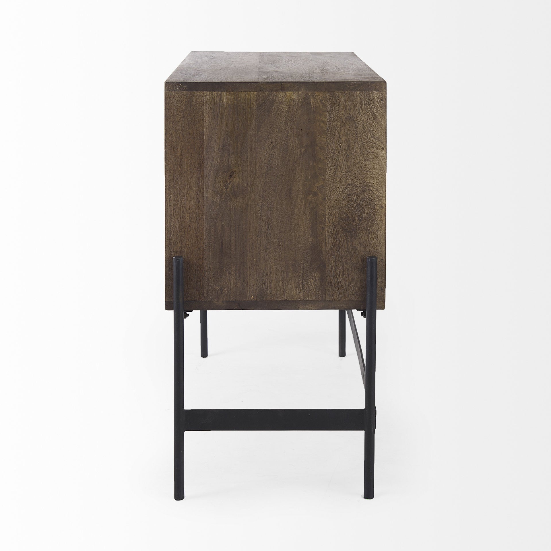 Dark Brown Two Door Cabinet With Metal Legs By Homeroots | Cabinets | Modishstore - 3