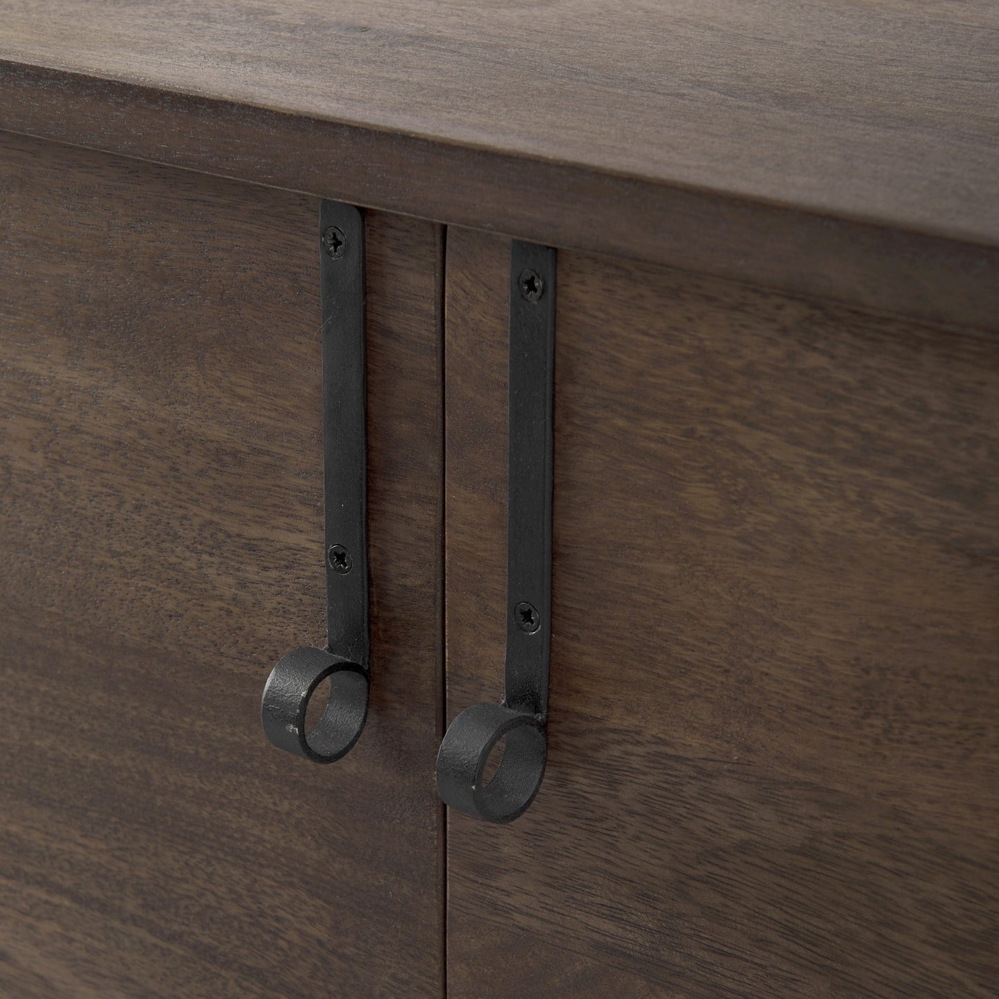 Dark Brown Two Door Cabinet With Metal Legs By Homeroots | Cabinets | Modishstore - 6