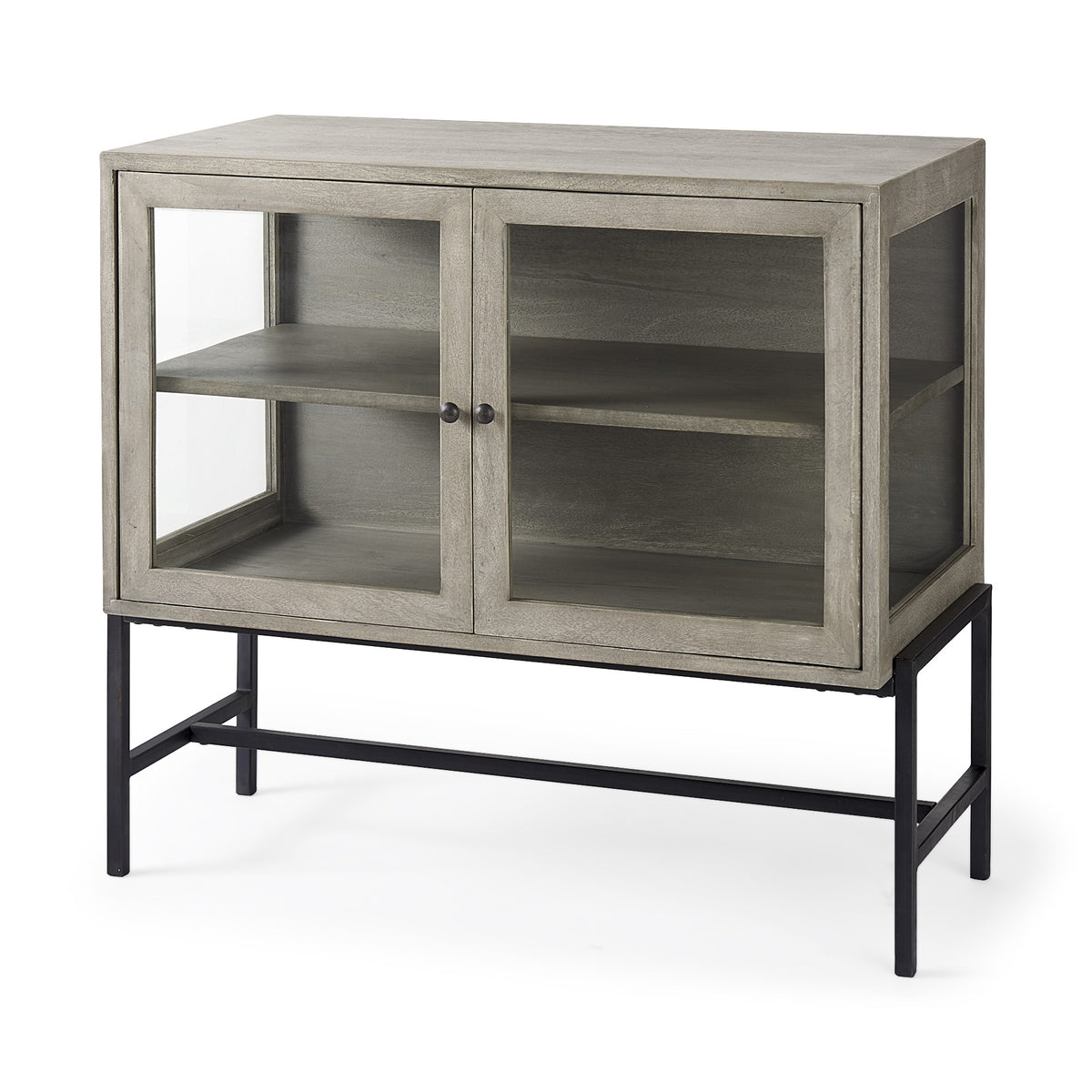 Rustic Dark Gray Two Door Shadowbox Cabinet By Homeroots | Cabinets | Modishstore