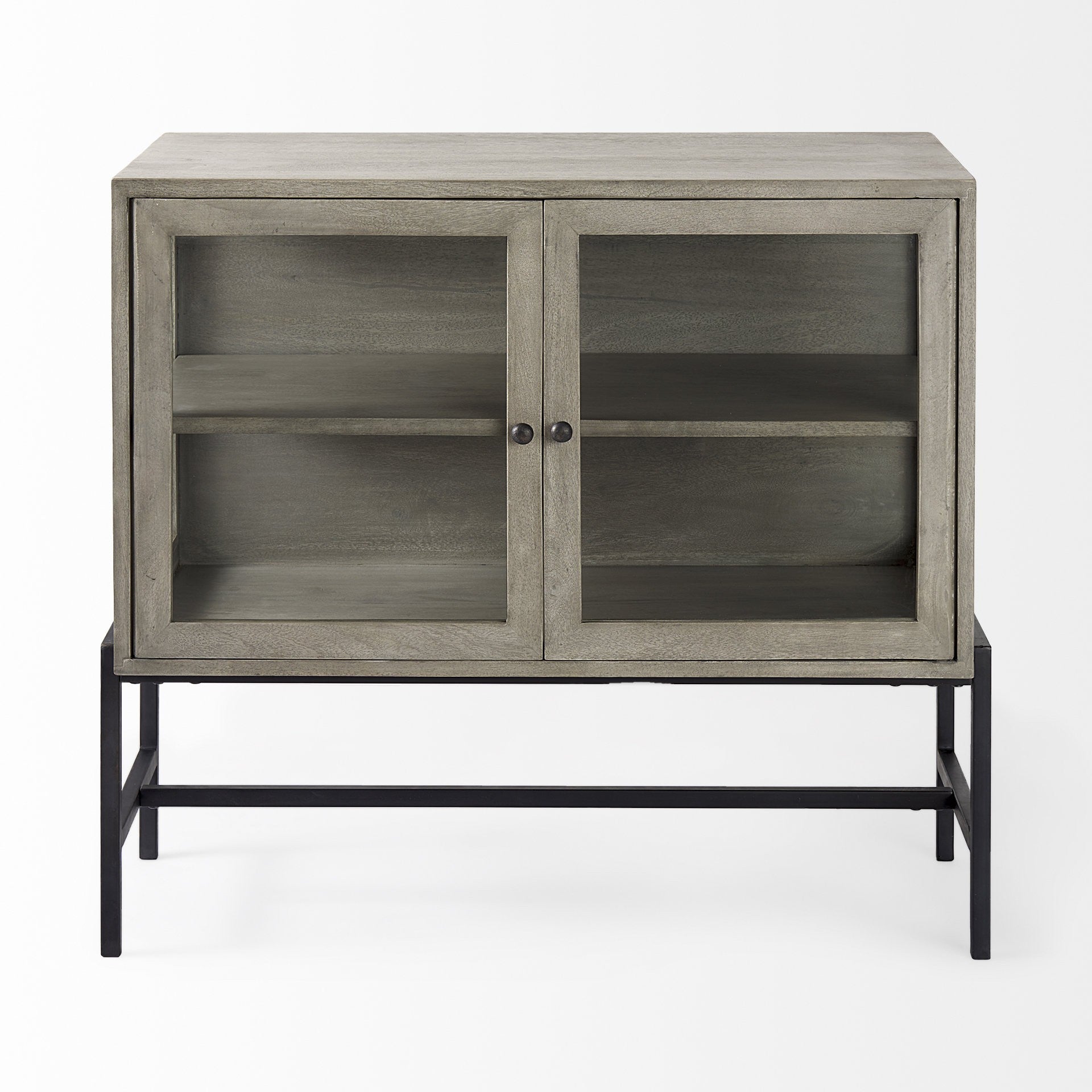 Rustic Dark Gray Two Door Shadowbox Cabinet By Homeroots | Cabinets | Modishstore - 2