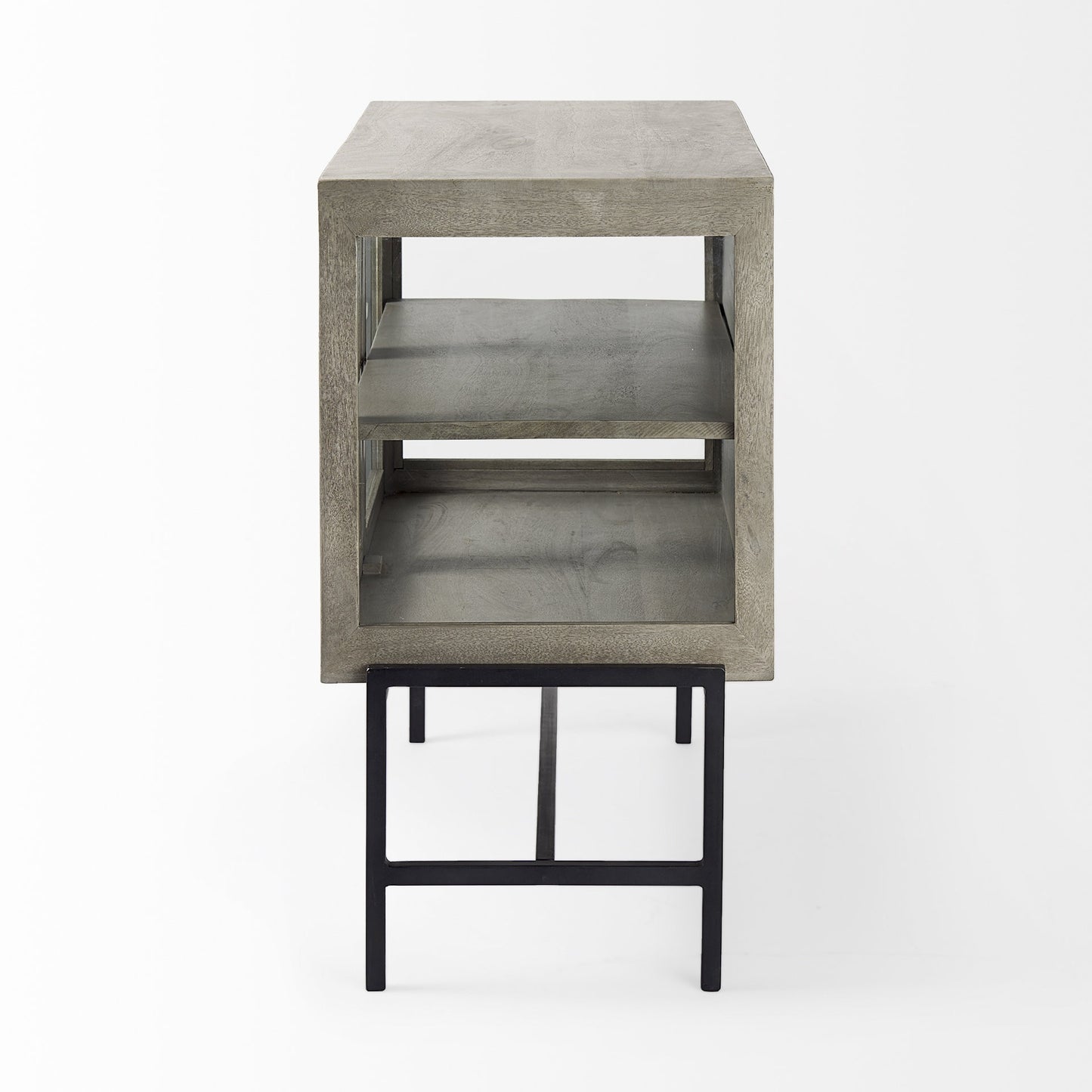 Rustic Dark Gray Two Door Shadowbox Cabinet By Homeroots | Cabinets | Modishstore - 3