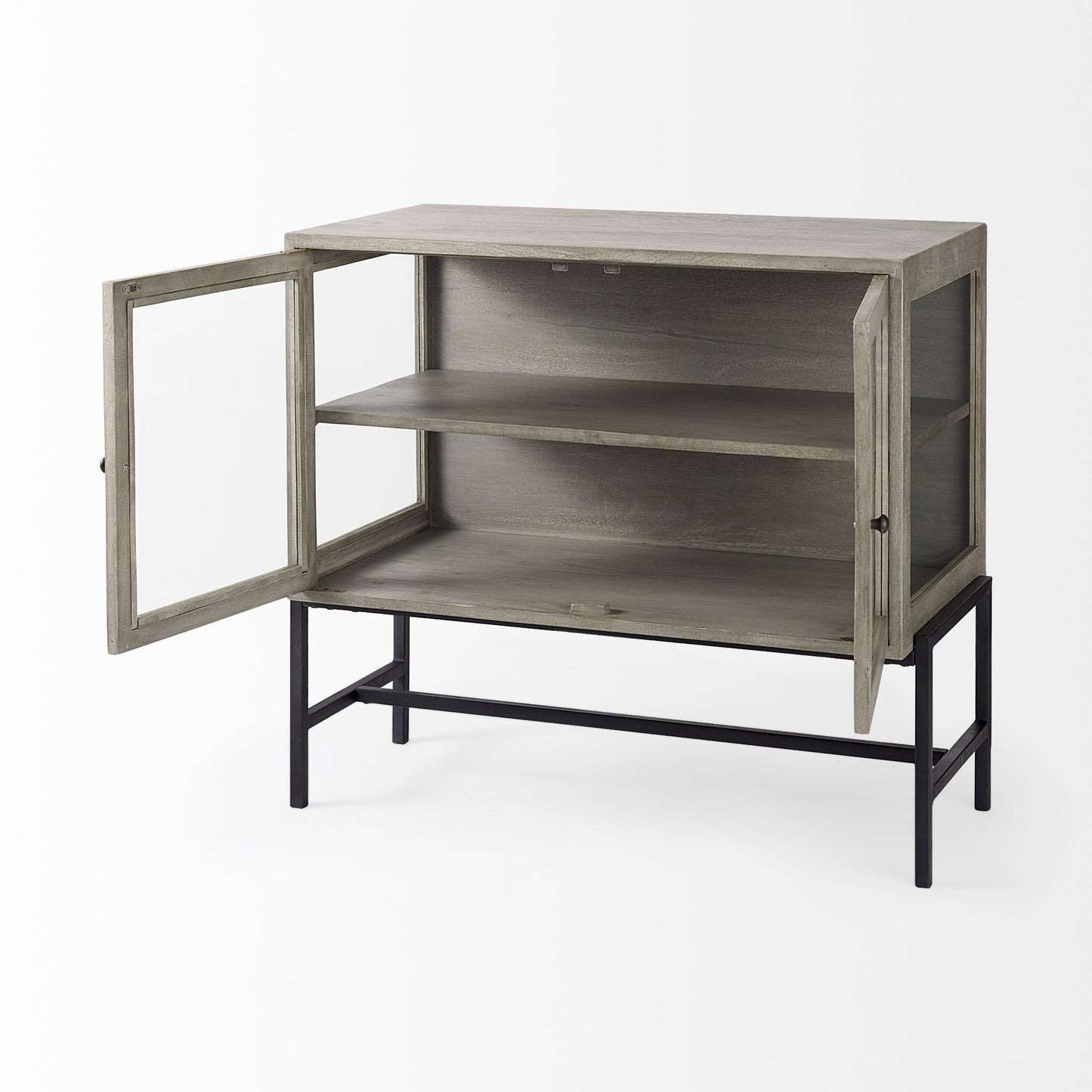 Rustic Dark Gray Two Door Shadowbox Cabinet By Homeroots | Cabinets | Modishstore - 5