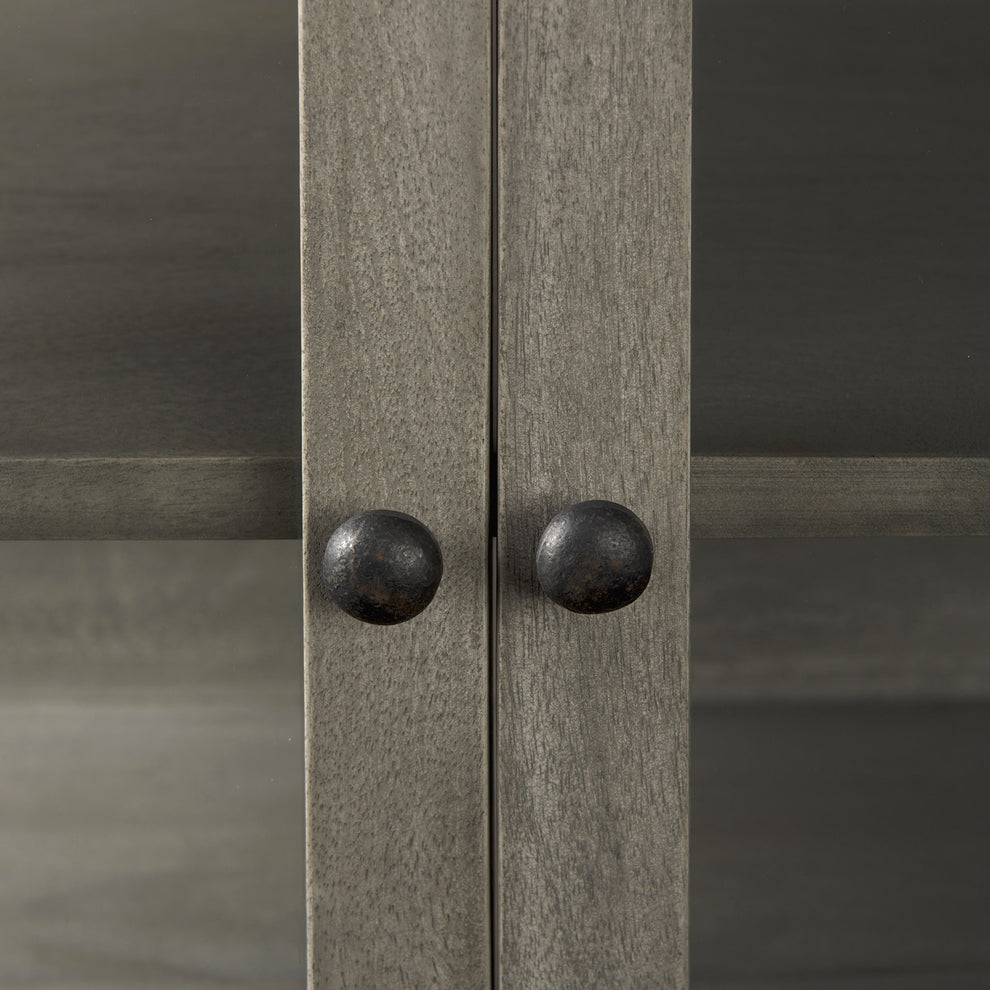 Rustic Dark Gray Two Door Shadowbox Cabinet By Homeroots | Cabinets | Modishstore - 8