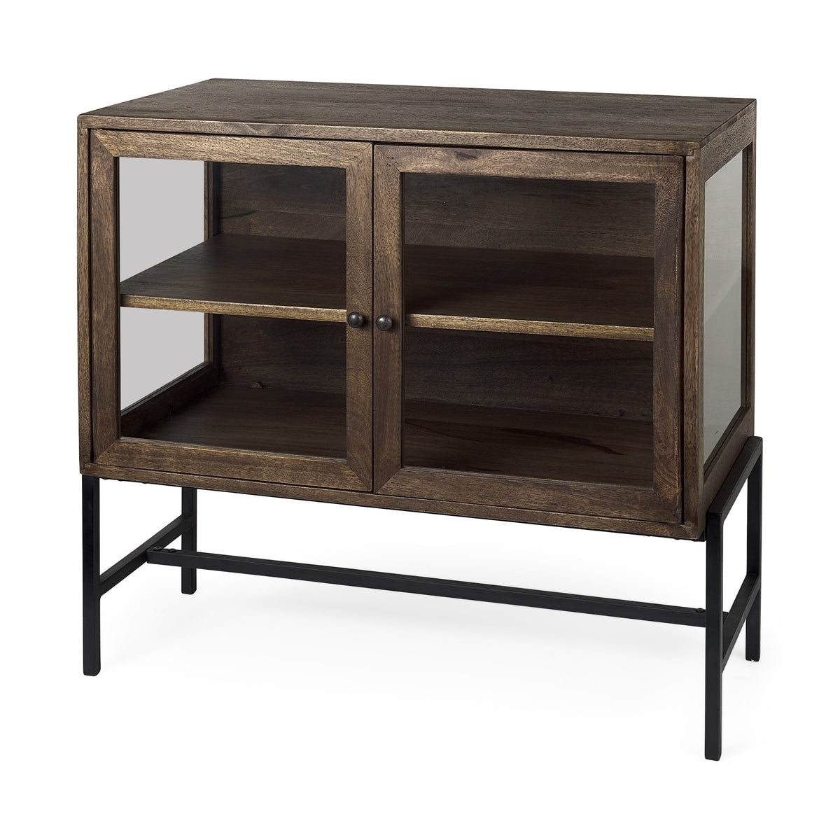 Rustic Dark Brown Two Door Shadowbox Cabinet By Homeroots | Cabinets | Modishstore