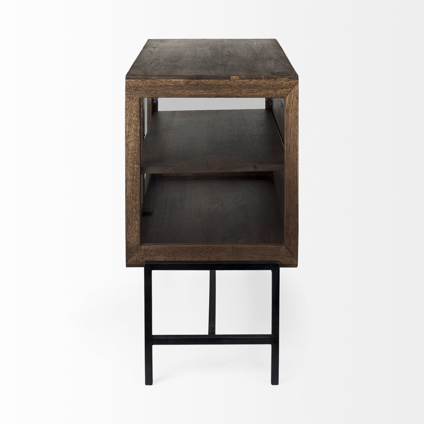Rustic Dark Brown Two Door Shadowbox Cabinet By Homeroots | Cabinets | Modishstore - 3