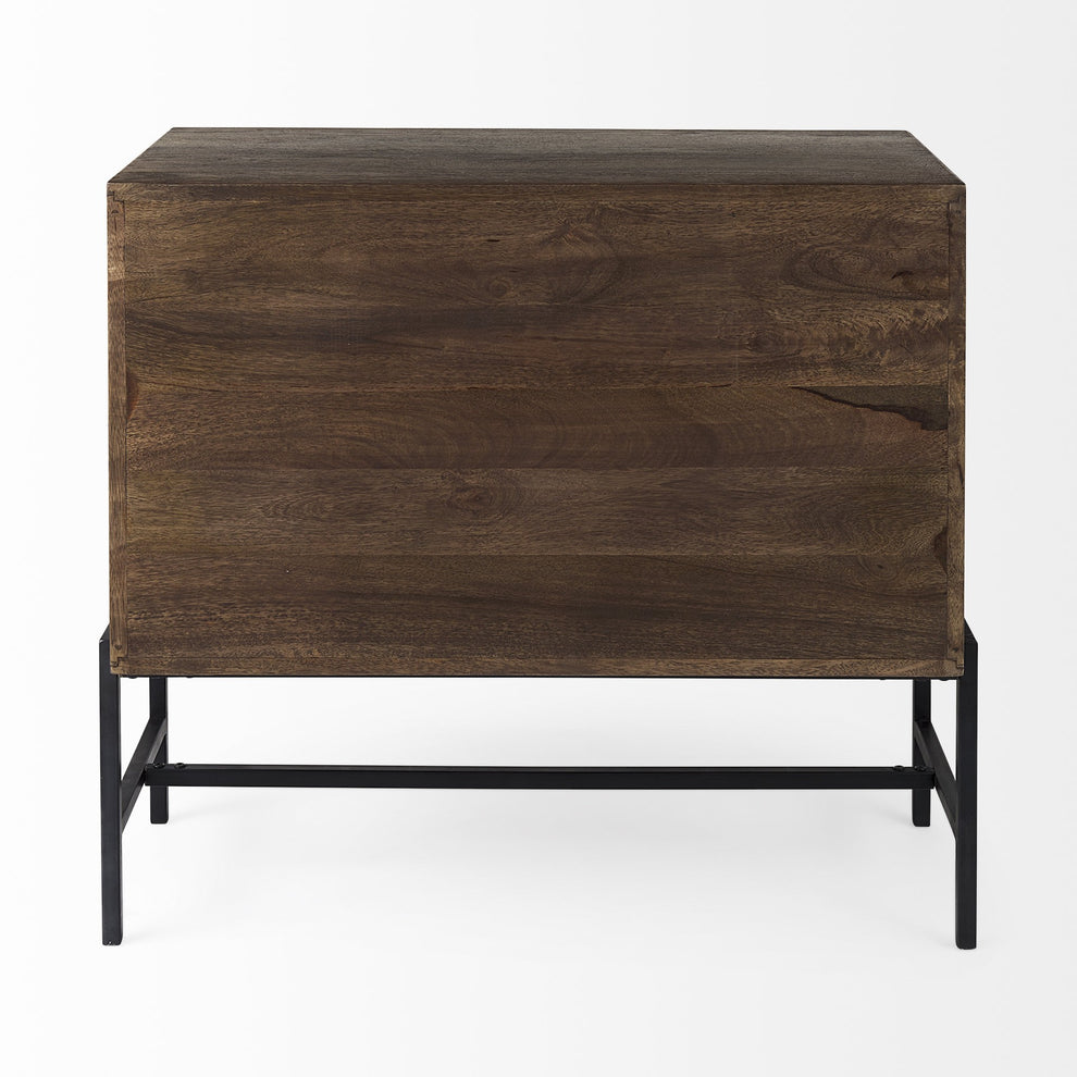 Rustic Dark Brown Two Door Shadowbox Cabinet By Homeroots | Cabinets | Modishstore - 4