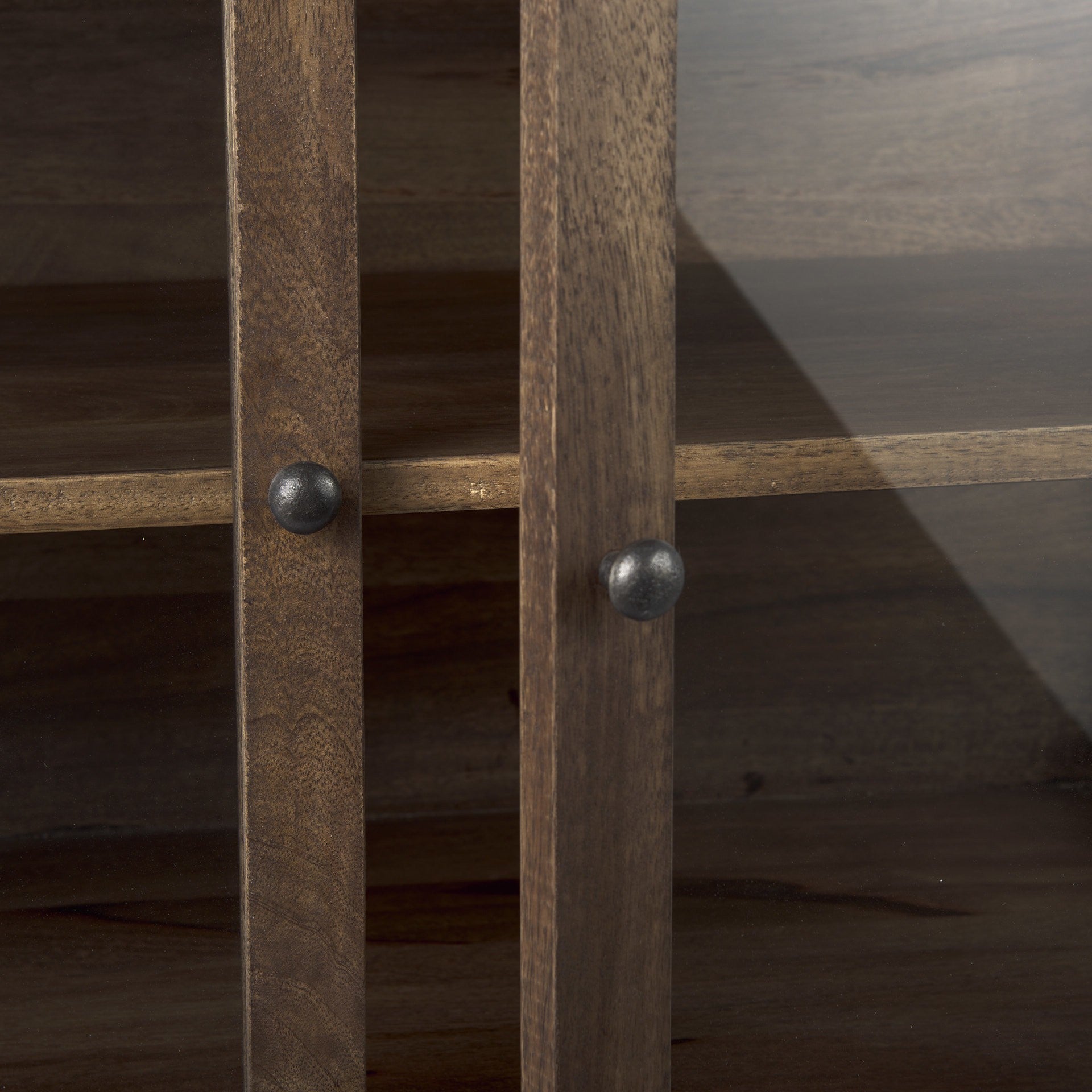 Rustic Dark Brown Two Door Shadowbox Cabinet By Homeroots | Cabinets | Modishstore - 7