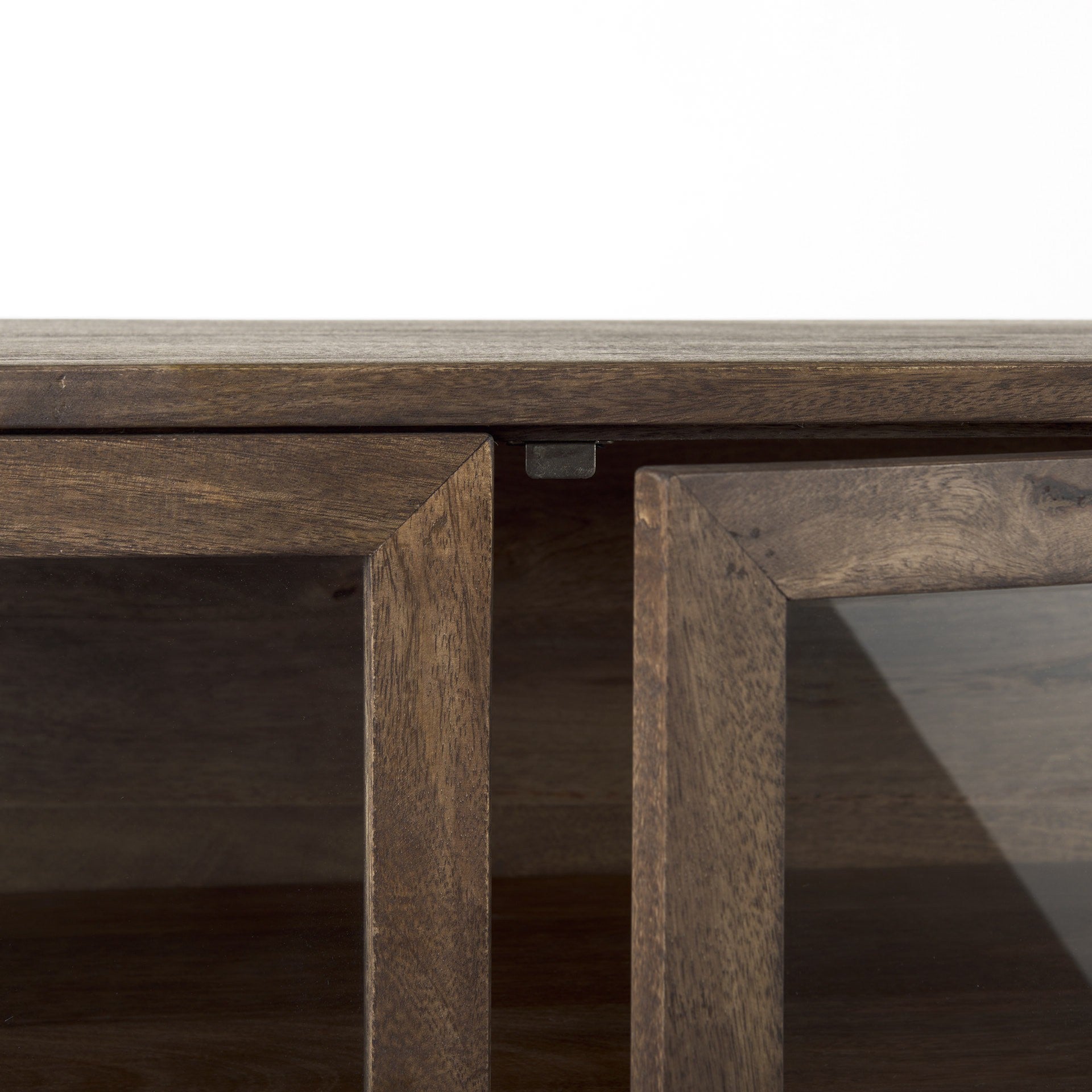 Rustic Dark Brown Two Door Shadowbox Cabinet By Homeroots | Cabinets | Modishstore - 8