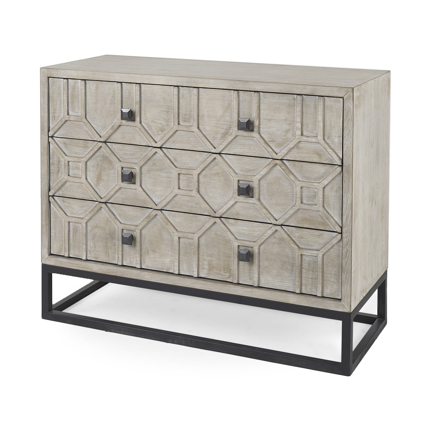 Contemporary Light Wash Diamond Accent Cabinet By Homeroots | Cabinets | Modishstore