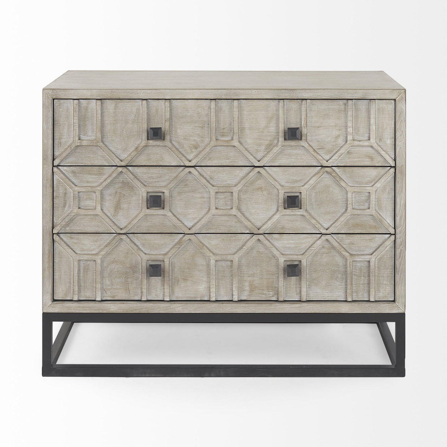 Contemporary Light Wash Diamond Accent Cabinet By Homeroots | Cabinets | Modishstore - 2