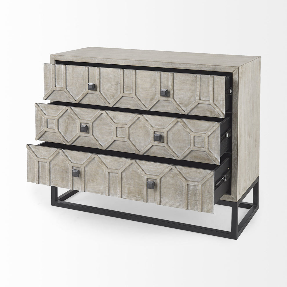 Contemporary Light Wash Diamond Accent Cabinet By Homeroots | Cabinets | Modishstore - 5