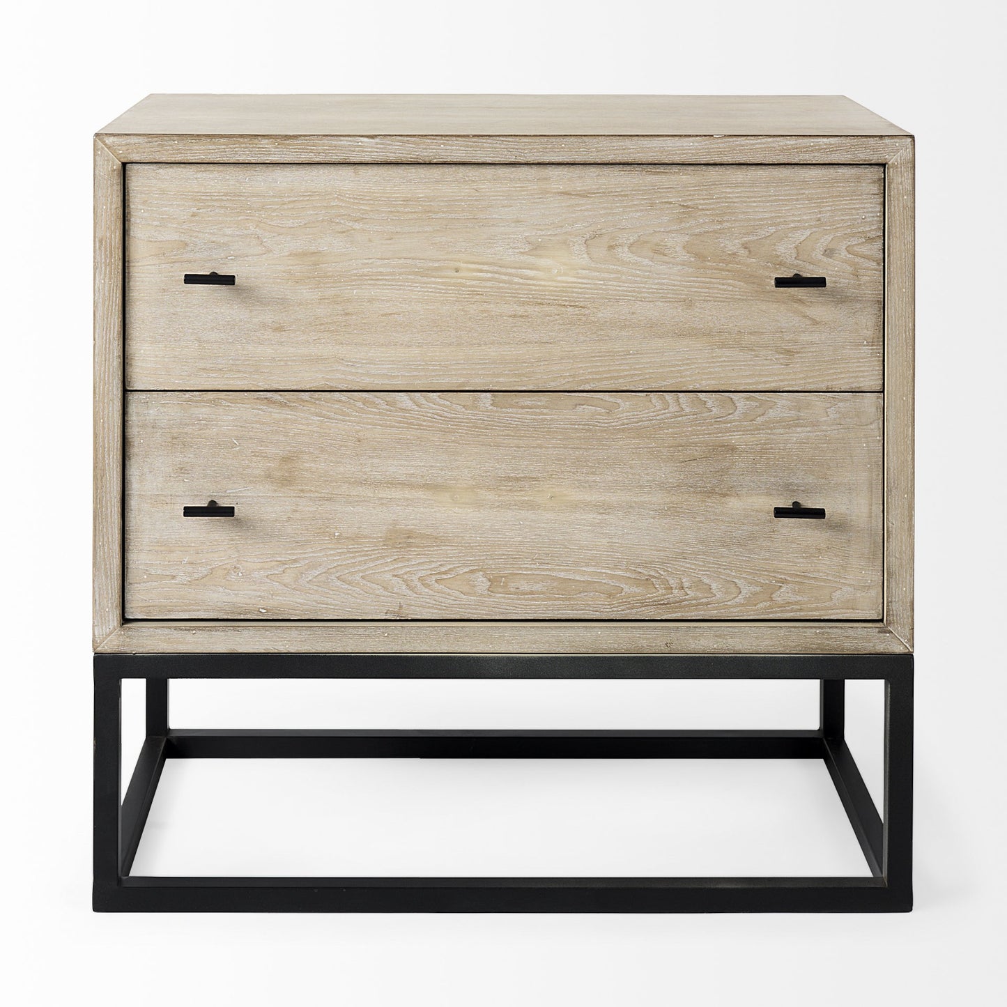 Rustic Modern Light Wash Two Drawer Chest By Homeroots | Cabinets | Modishstore - 2