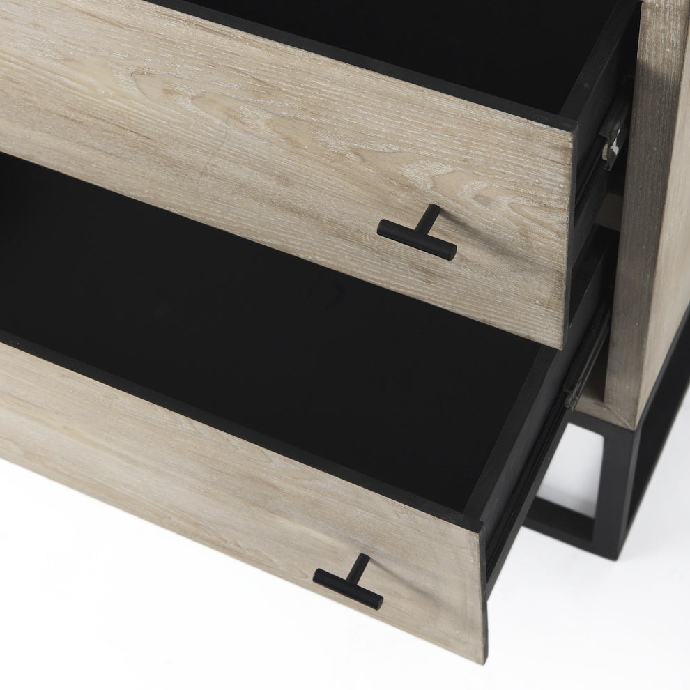 Rustic Modern Light Wash Two Drawer Chest By Homeroots | Cabinets | Modishstore - 9