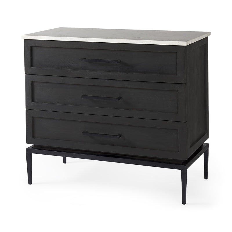 black dresser with marble top Magnussen Home Plum Creek Ravenwood Black Dresser with Marble Top