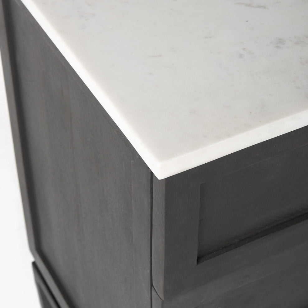 Updated Rustic Dark And Light Marble Top Dresser By Homeroots | Cabinets | Modishstore - 6