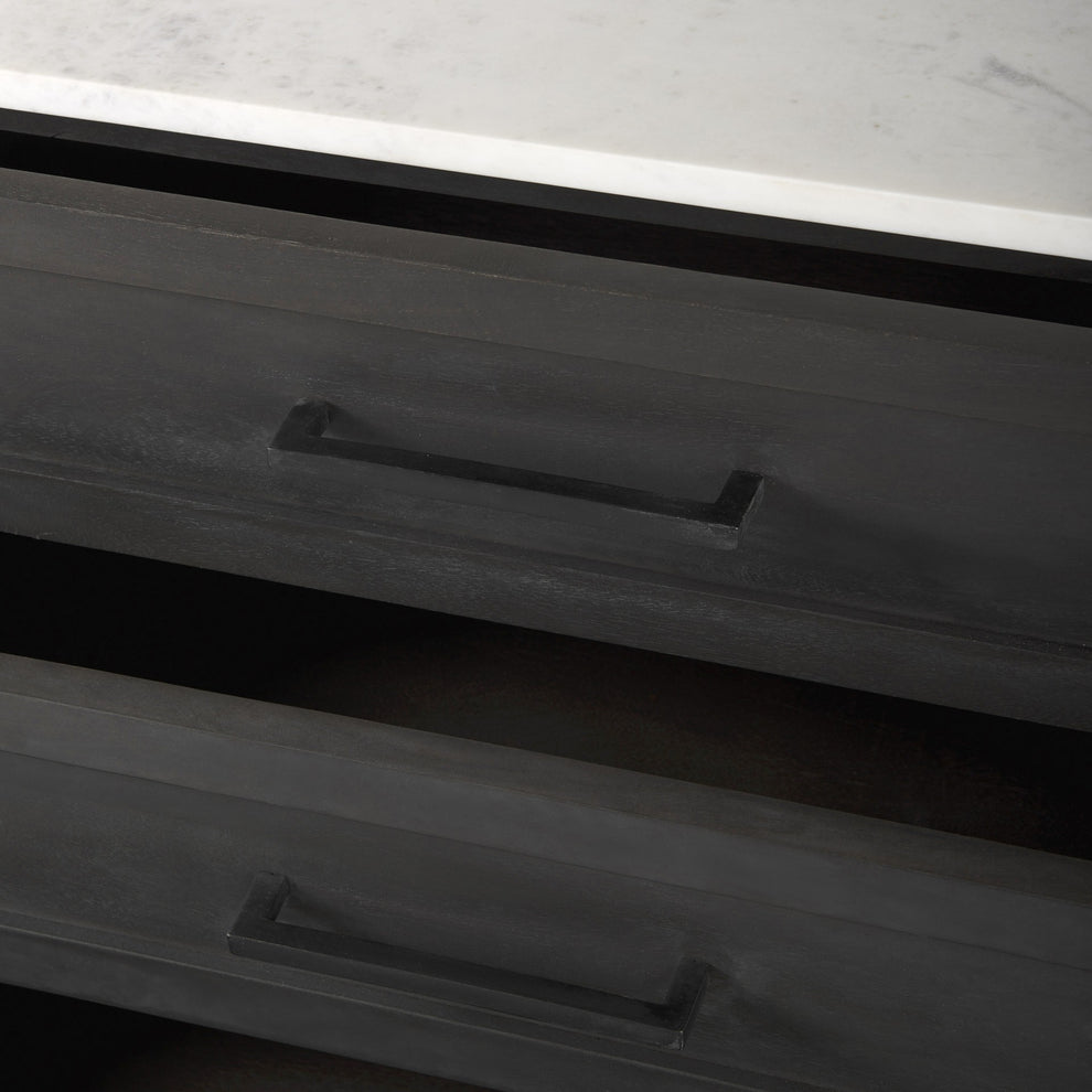 Updated Rustic Dark And Light Marble Top Dresser By Homeroots | Cabinets | Modishstore - 7