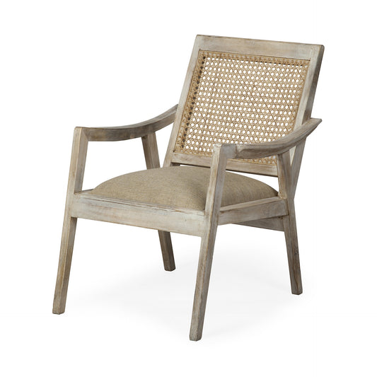 Wooden Chair with Cane Mesh Backrest By Homeroots