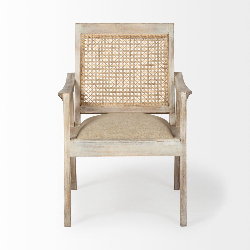 Wooden Chair with Cane Mesh Backrest By Homeroots | Accent Chairs | Modishstore - 2