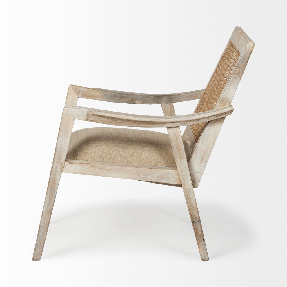 Wooden Chair with Cane Mesh Backrest By Homeroots | Accent Chairs | Modishstore - 3