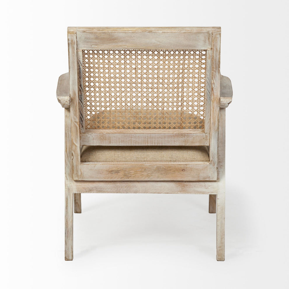 Wooden Chair with Cane Mesh Backrest By Homeroots | Accent Chairs | Modishstore - 4