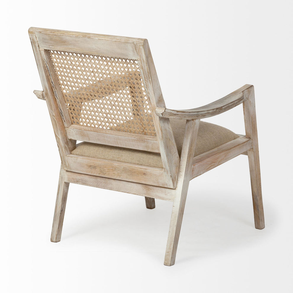 Wooden Chair with Cane Mesh Backrest By Homeroots | Accent Chairs | Modishstore - 5