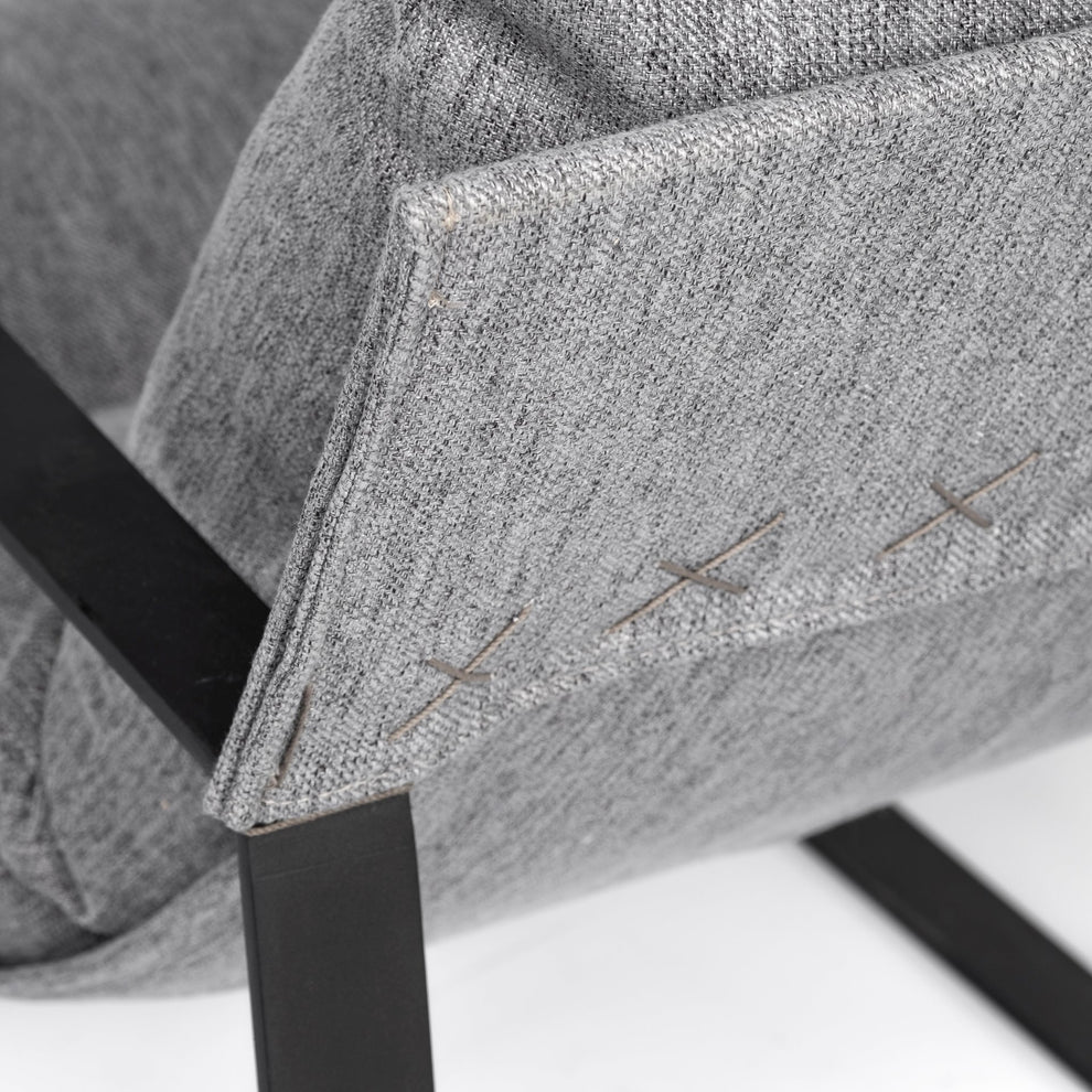 Stone Gray and Black Metal Sling Chair By Homeroots | Accent Chairs | Modishstore - 9
