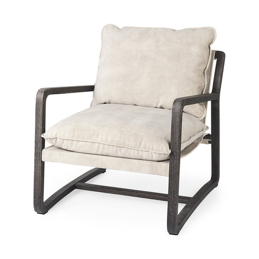 Modern Rustic Cozy Black and Cream Accent Chair By Homeroots