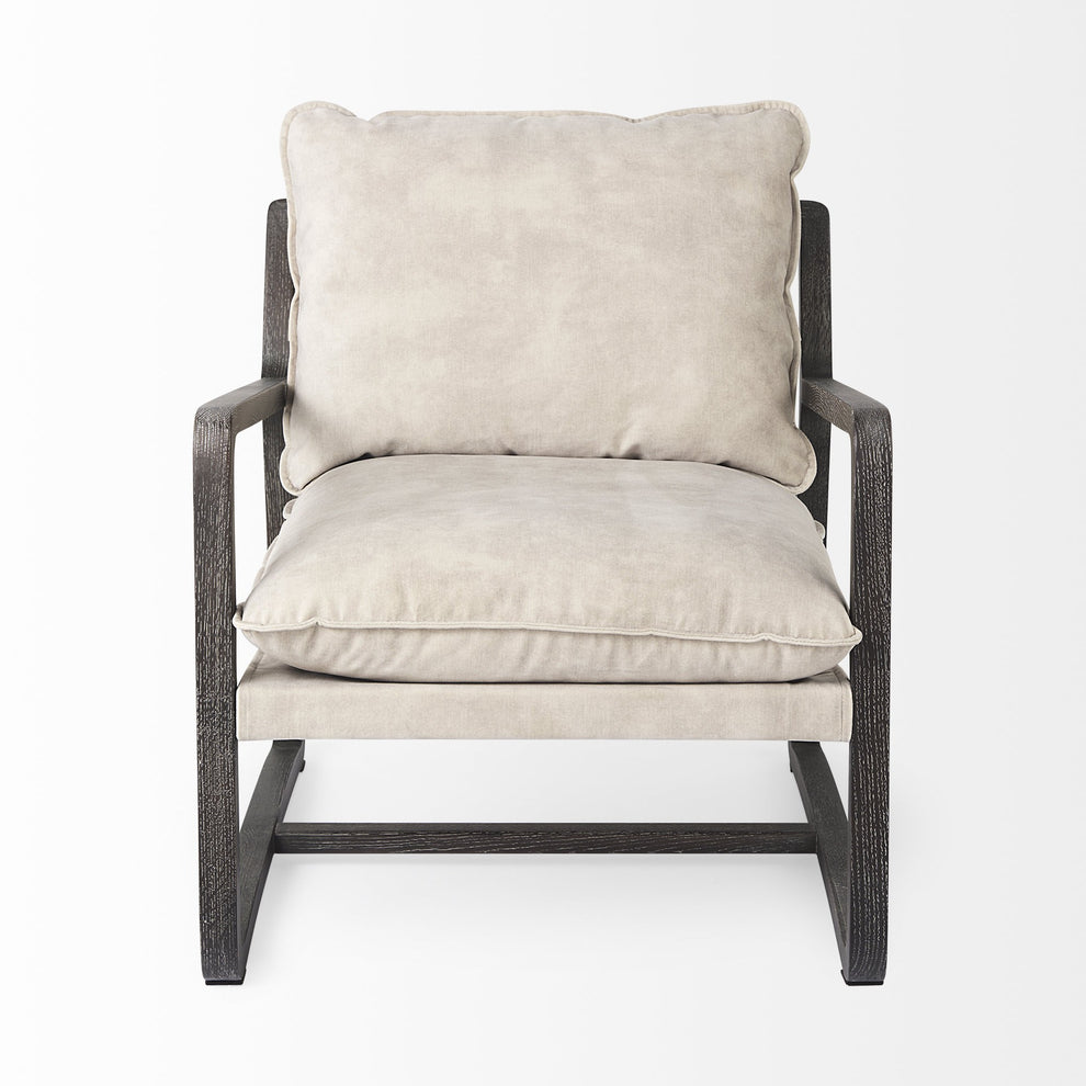Modern Rustic Cozy Black and Cream Accent Chair By Homeroots | Accent Chairs | Modishstore - 3