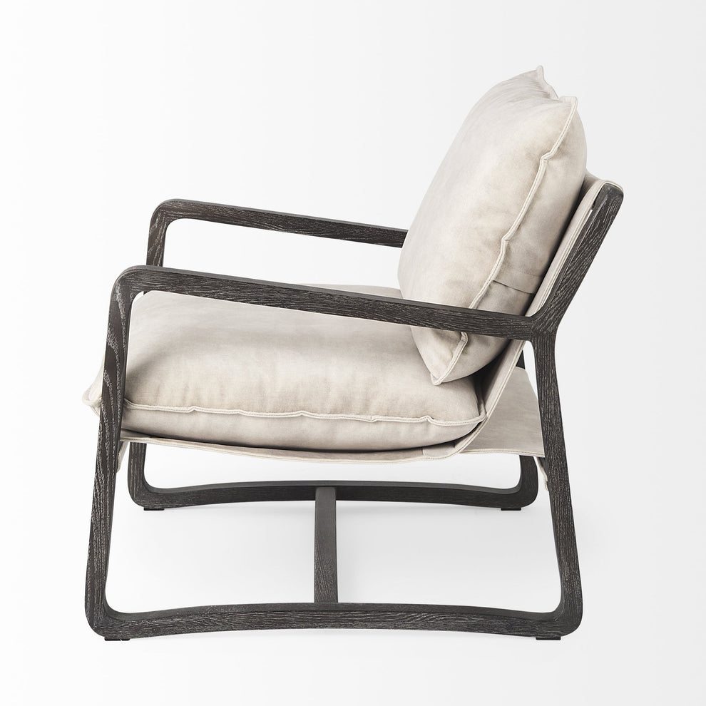 Modern Rustic Cozy Black and Cream Accent Chair By Homeroots | Accent Chairs | Modishstore - 4