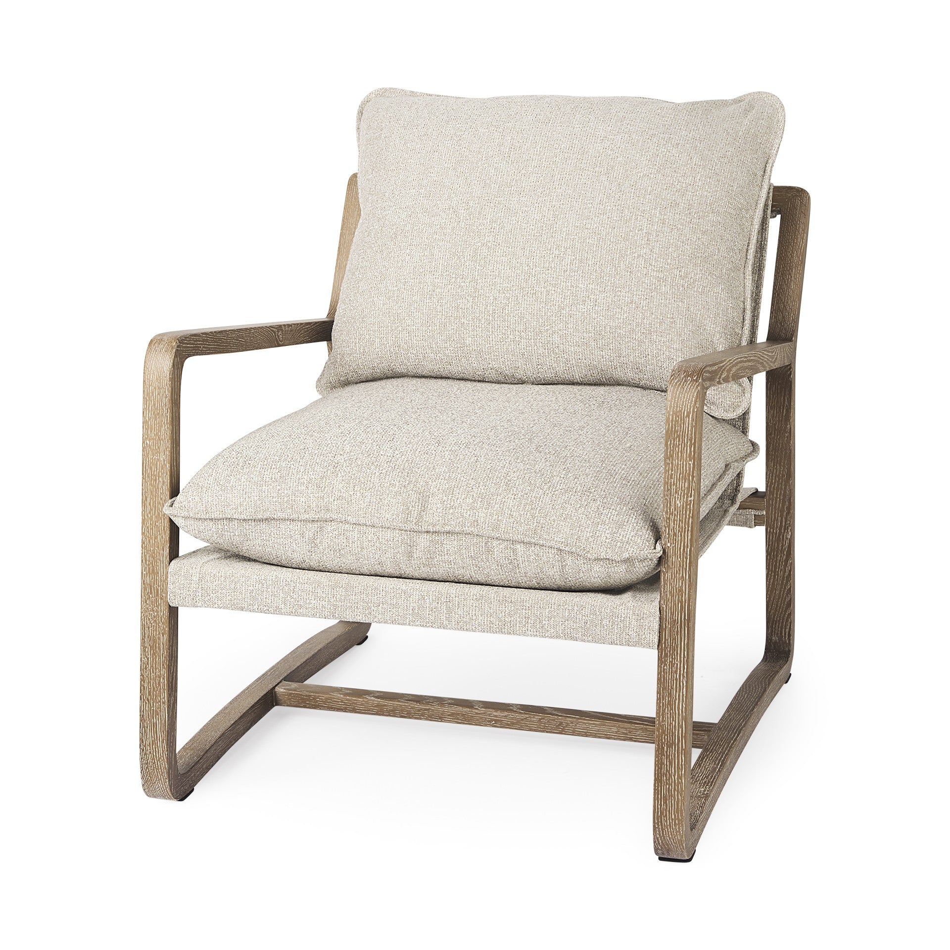 Modern Rustic Cozy Brown and Oatmeal Accent Chair By Homeroots | Accent Chairs | Modishstore