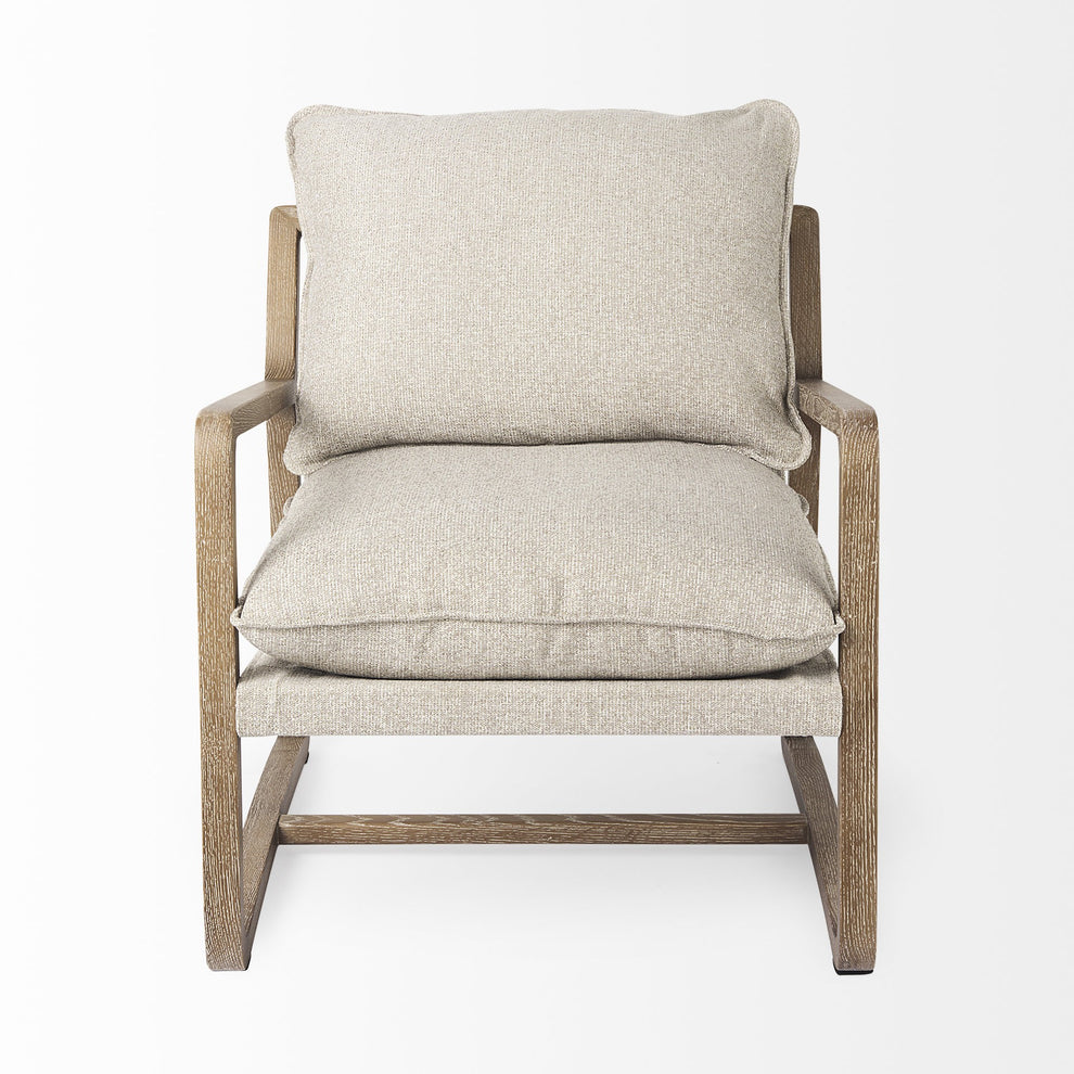 Modern Rustic Cozy Brown and Oatmeal Accent Chair By Homeroots | Accent Chairs | Modishstore - 3