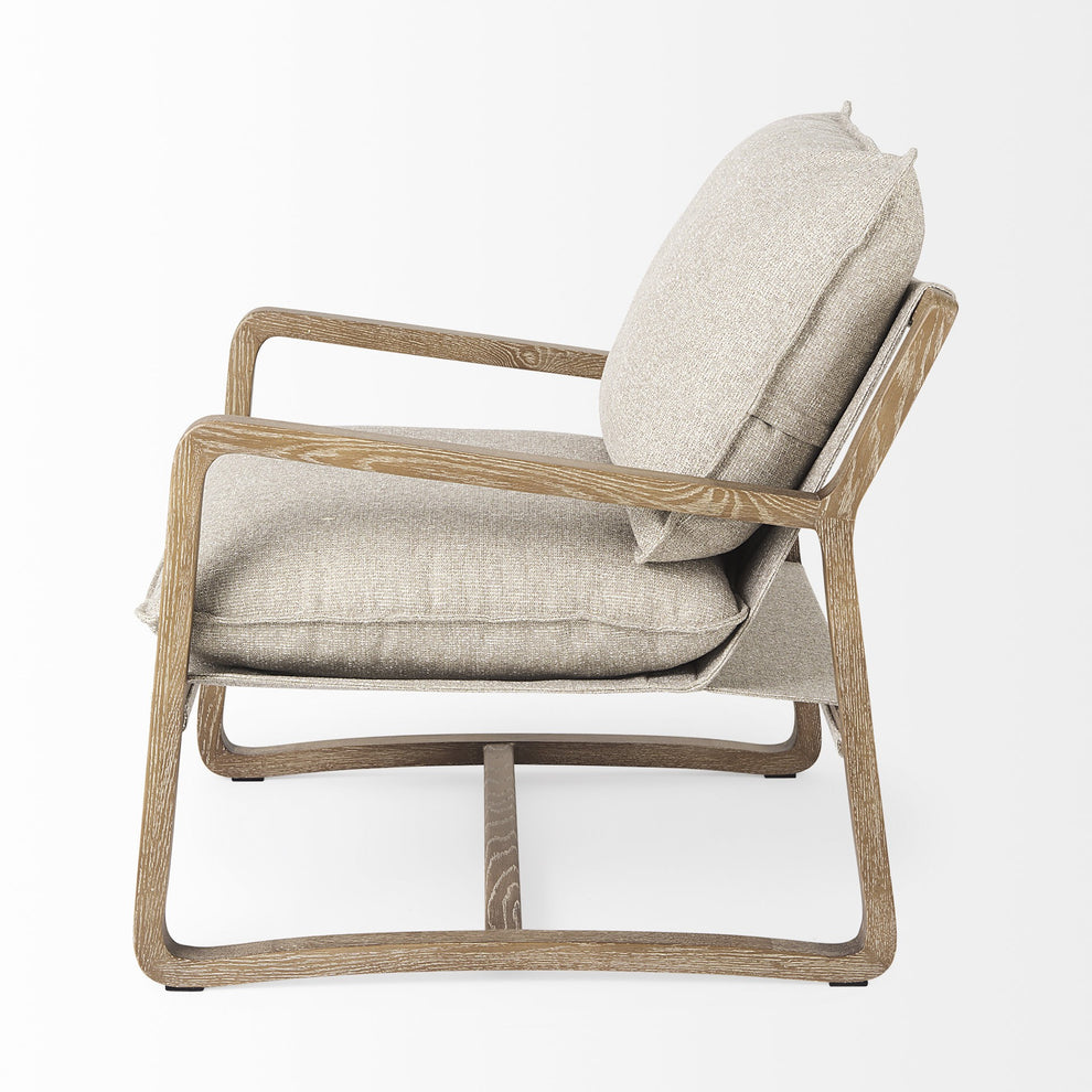 Modern Rustic Cozy Brown and Oatmeal Accent Chair By Homeroots | Accent Chairs | Modishstore - 4