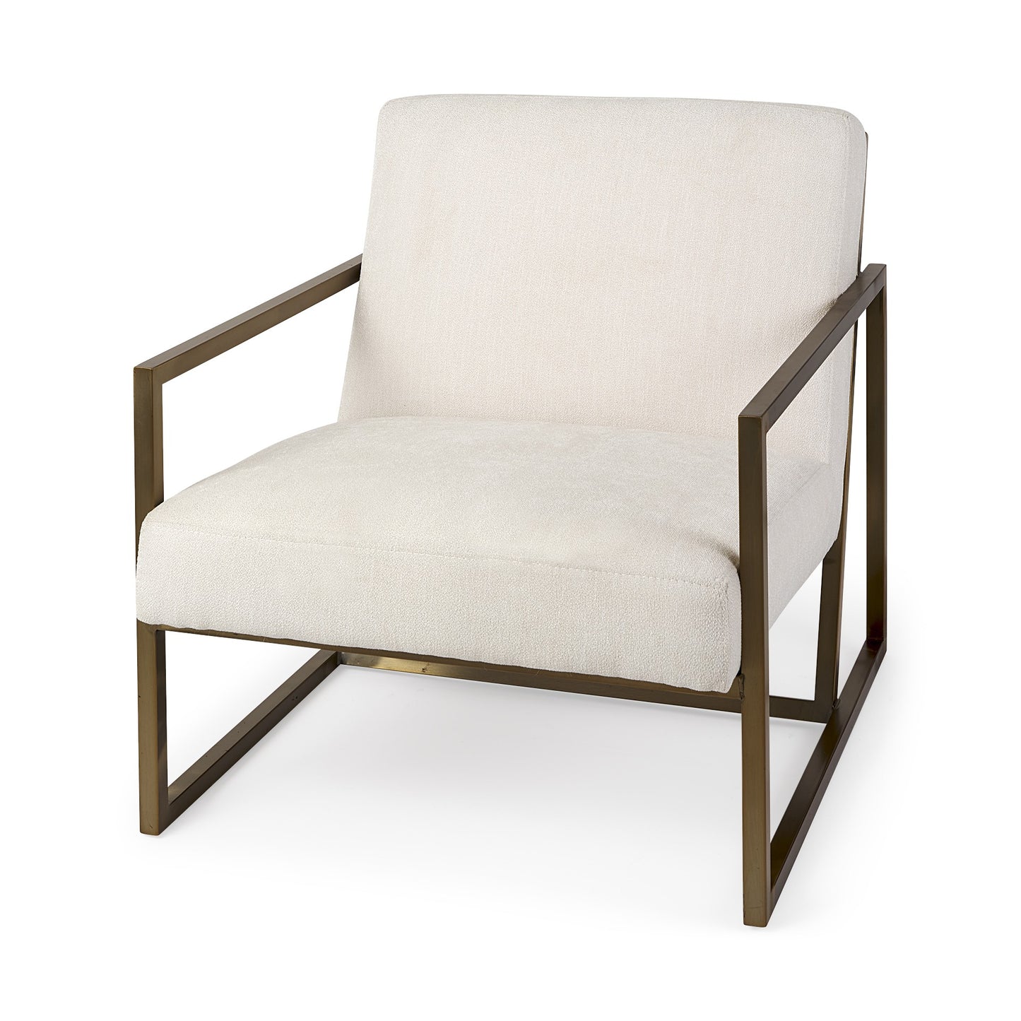 Geo Modern Cream and Gold Accent or Side Chair By Homeroots | Side Chairs | Modishstore