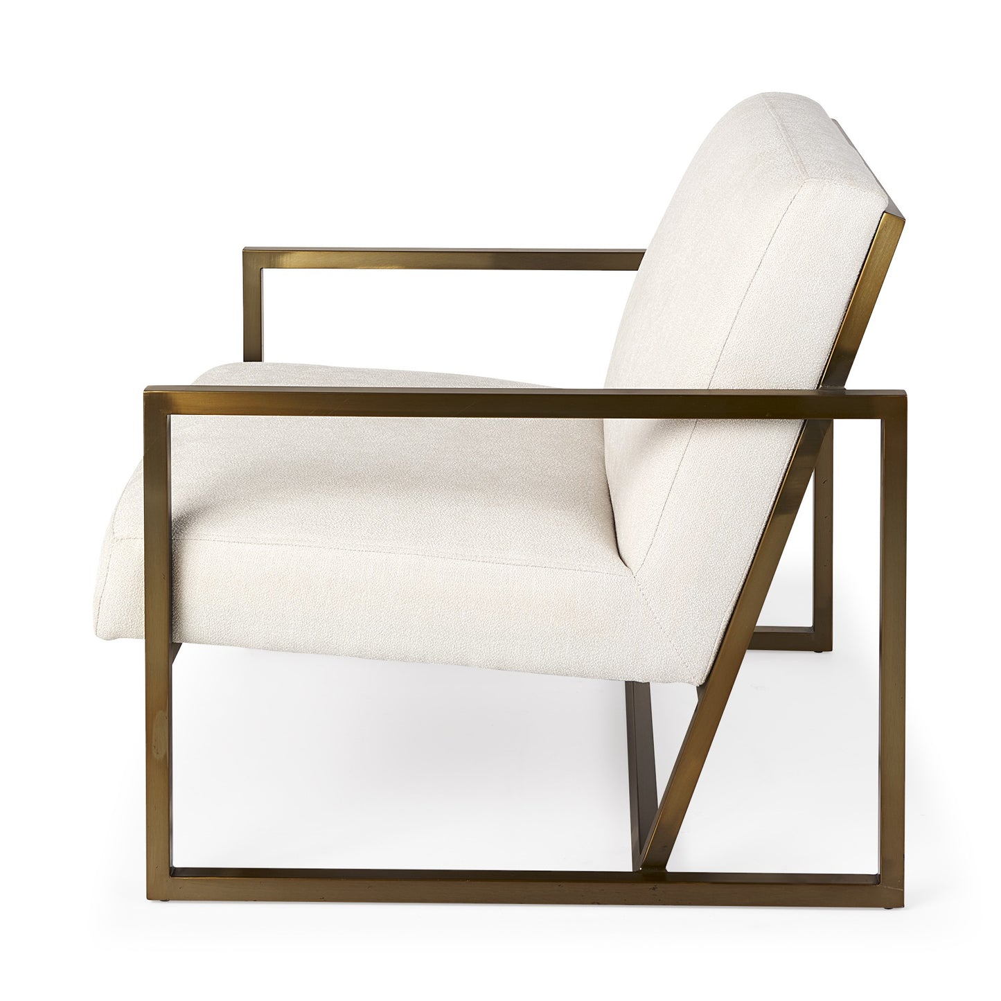 Geo Modern Cream and Gold Accent or Side Chair By Homeroots