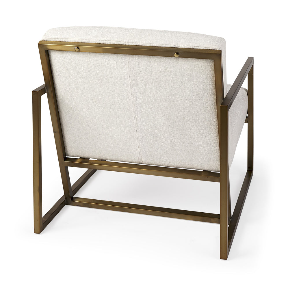 Geo Modern Cream and Gold Accent or Side Chair By Homeroots | Side Chairs | Modishstore - 6