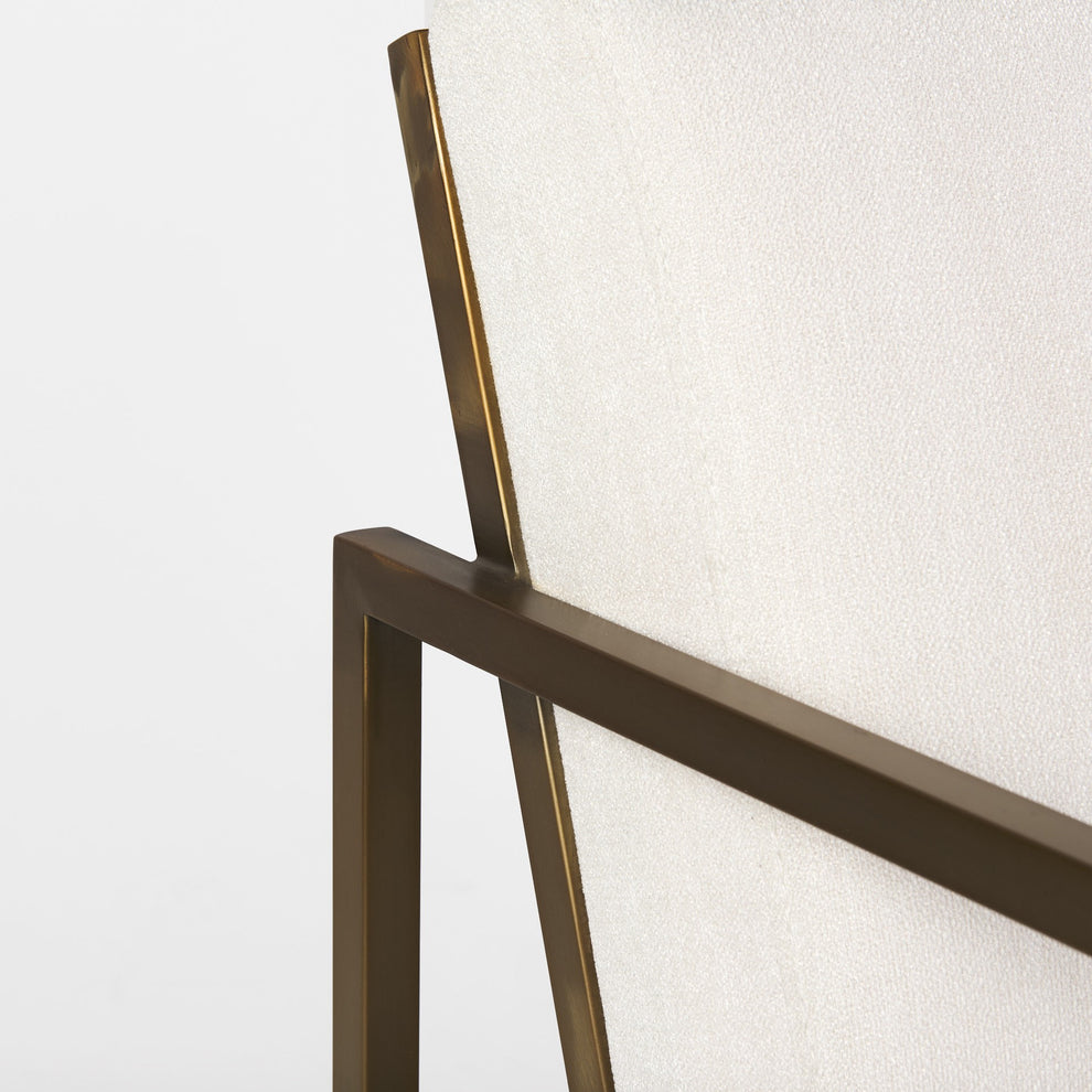 Geo Modern Cream and Gold Accent or Side Chair By Homeroots | Side Chairs | Modishstore - 7