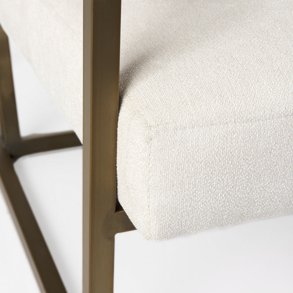 Geo Modern Cream and Gold Accent or Side Chair By Homeroots | Side Chairs | Modishstore - 8