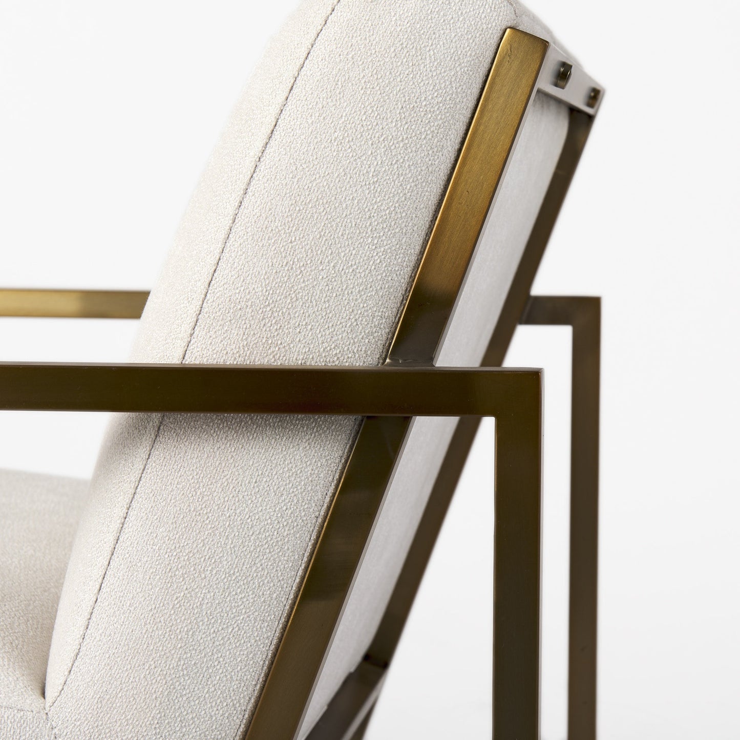 Geo Modern Cream and Gold Accent or Side Chair By Homeroots
