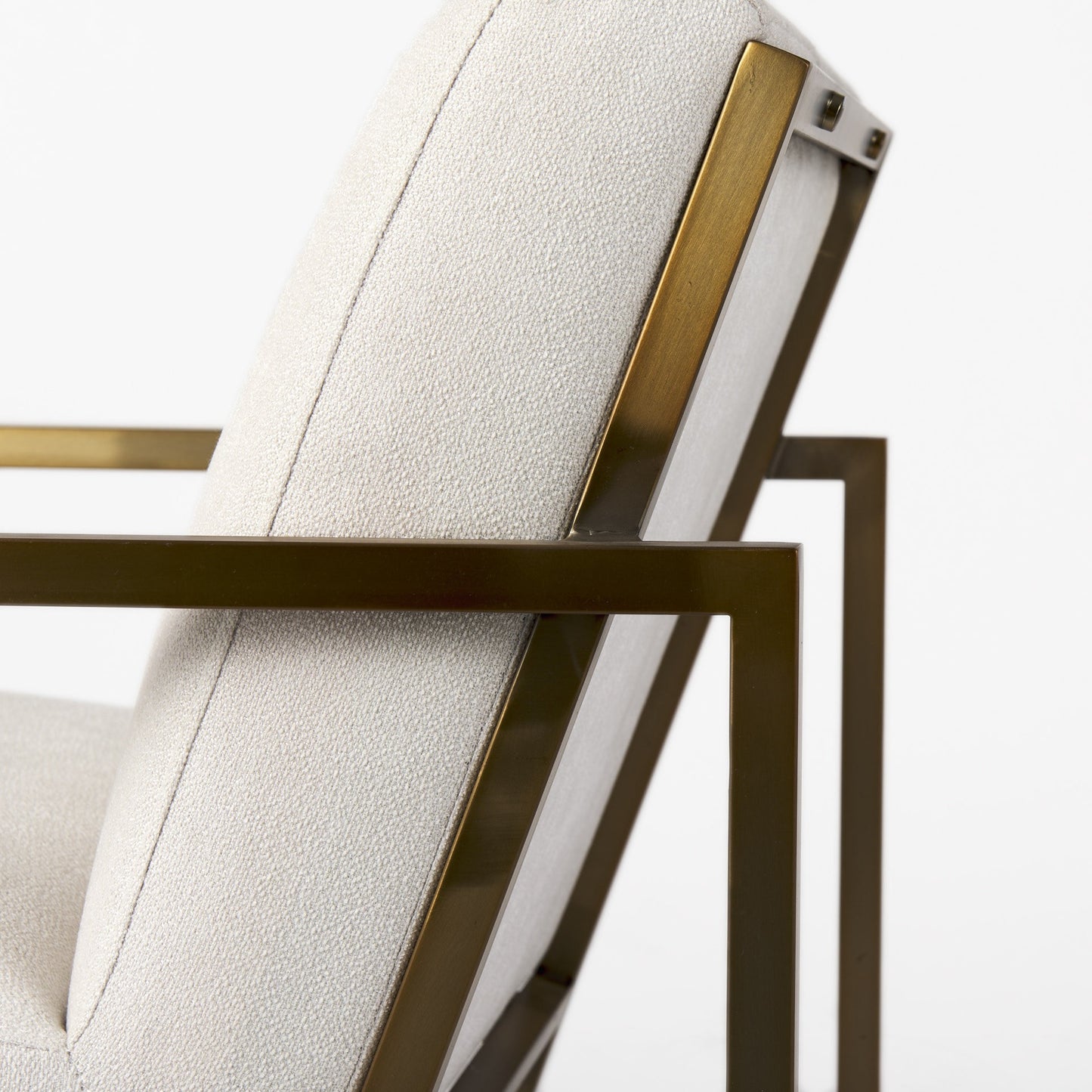 Geo Modern Cream and Gold Accent or Side Chair By Homeroots | Side Chairs | Modishstore - 9
