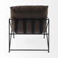 Dark Brown Faux Leather Contemporary Metal Chair By Homeroots