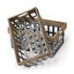 Set of Two Wood and Metal Crate Baskets By Homeroots | Bins, Baskets & Buckets | Modishstore - 2