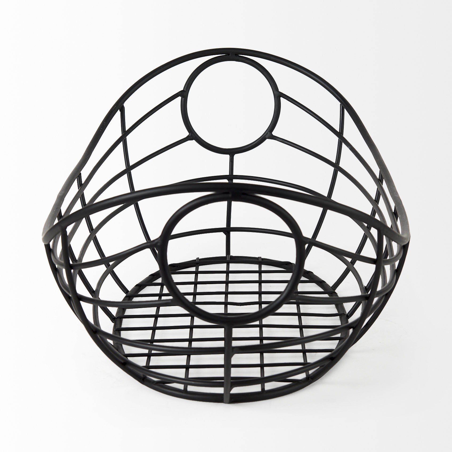 Black Metal Boat Shaped Basket By Homeroots | Bins, Baskets & Buckets | Modishstore - 4