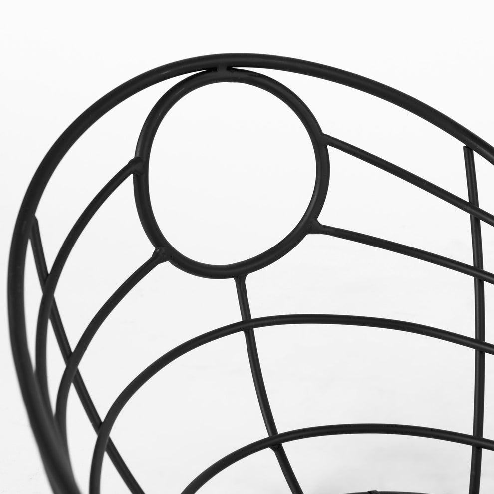 Black Metal Boat Shaped Basket By Homeroots | Bins, Baskets & Buckets | Modishstore - 5