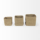 Set of Three Square Wicker Storage Baskets By Homeroots | Bins, Baskets & Buckets | Modishstore - 2
