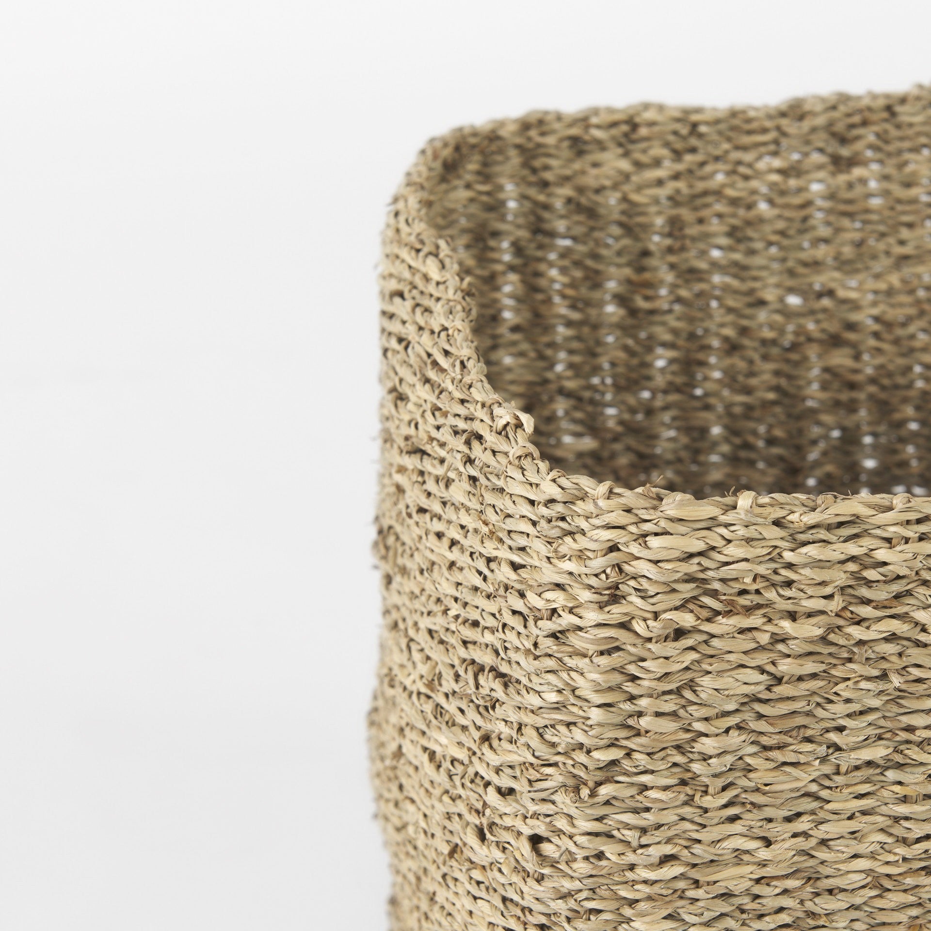 Set of Three Square Wicker Storage Baskets By Homeroots | Bins, Baskets & Buckets | Modishstore - 4