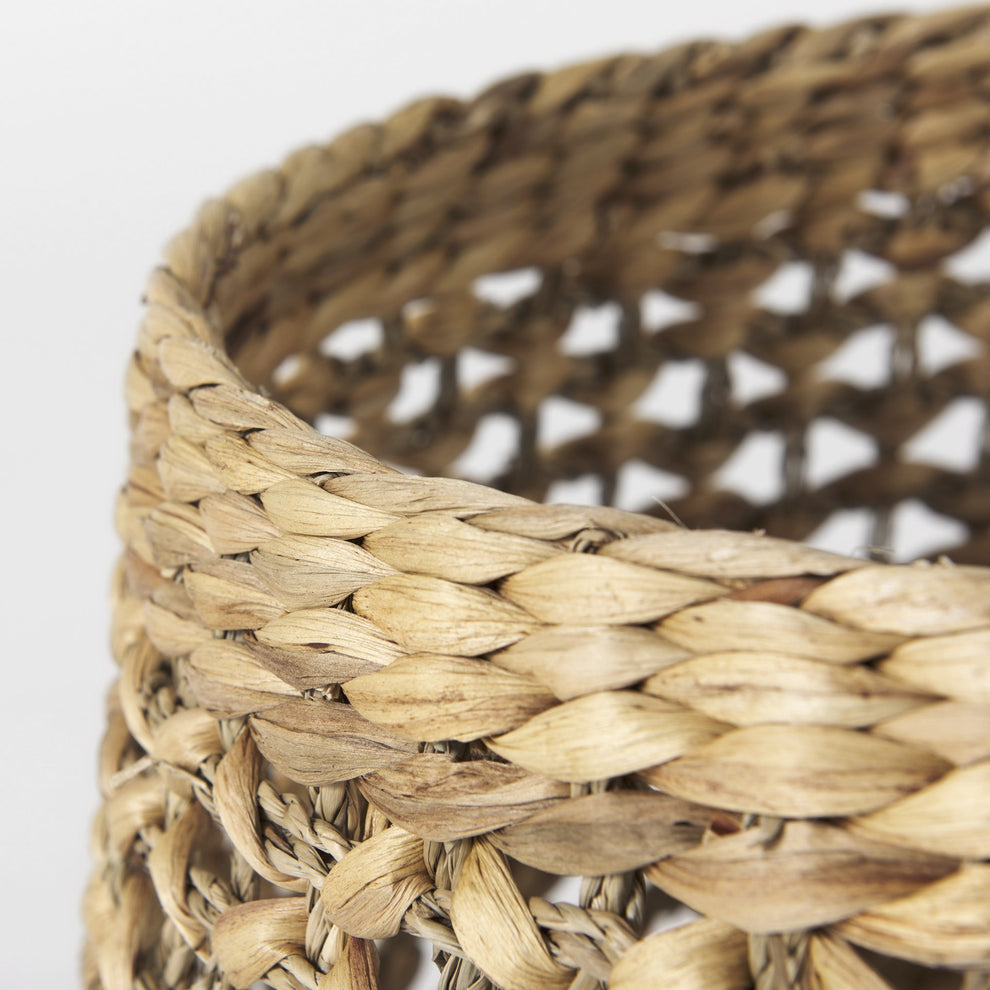 Set of Three Round Wicker Baskets By Homeroots | Bins, Baskets & Buckets | Modishstore - 4